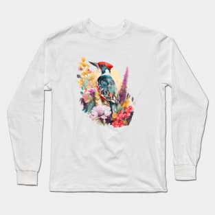 Woodpecker Floral Long Sleeve T-Shirt